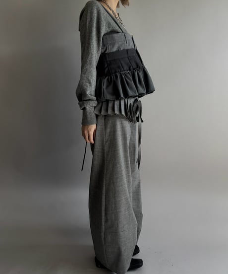 【Chinatsu Aoyama】 Suit Barrel Leg Pants  /  2601022-037