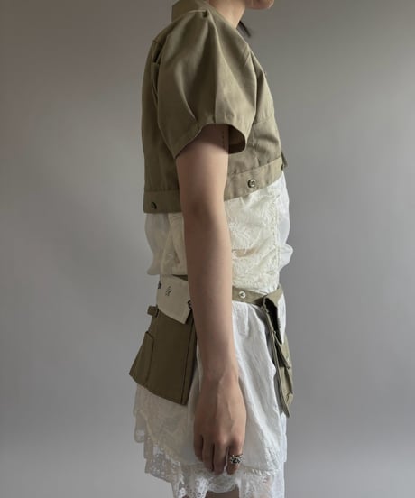 【Chinatsu Aoyama】 RE Makers Shirt Khaki / 260813-017