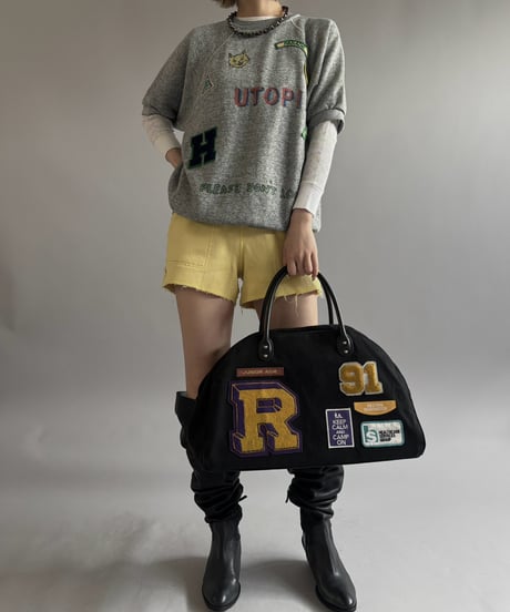 【RE;CIRCLE】 RE French Bedcover Boston Bag Wappen Black /261026-029