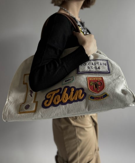 【RE;CIRCLE】 RE French Bedcover Boston Bag Wappen Ivory /261015-040