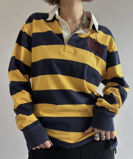 【USED】 90's Polo Ralph Lauren Striped Rugby Shirt / 261003-018