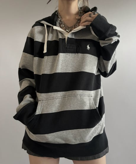 【USED】 Polo Ralph Lauren Border Hooded Rugger Shirt / 260919-006