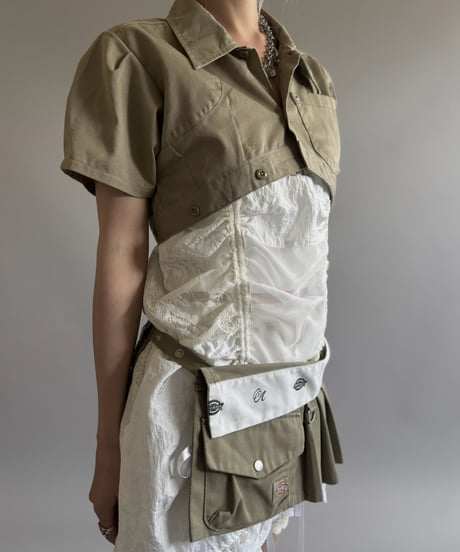 【Chinatsu Aoyama】 RE Makers Shirt Khaki / 260813-018