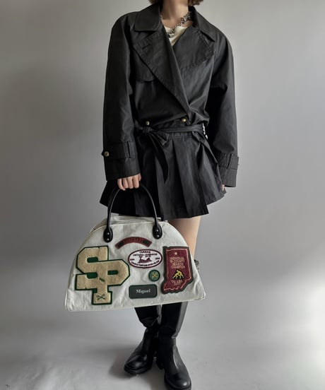 【RE;CIRCLE】 RE French Bedcover Boston Bag Wappen Ivory /261015-041