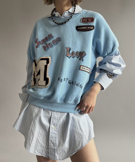 【RE;CIRCLE】 RE Mash up Products Handwritten Sweat Top  /261026-015
