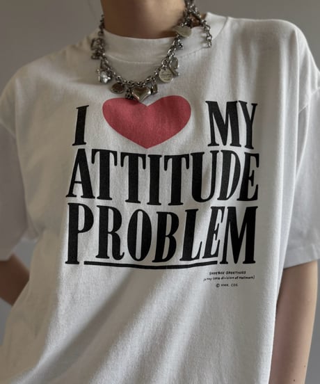 【USED】Made in USA 80~90's I ♡ MY ATTITUDE T-Shirt / 260801-020