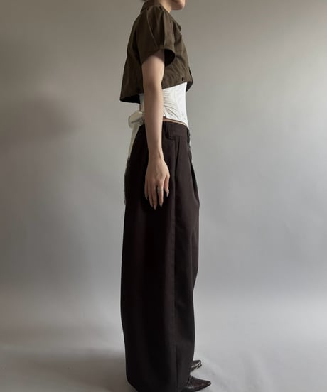 【Chinatsu Aoyama】 RE Makers Shirt Brown / 260813-025