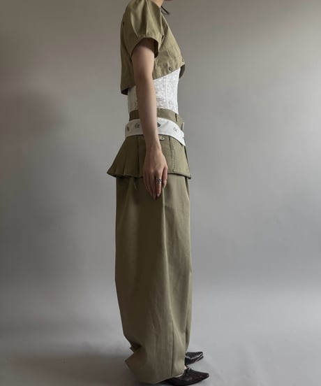 【Chinatsu Aoyama】 RE Makers Shirt Khaki / 260813-019