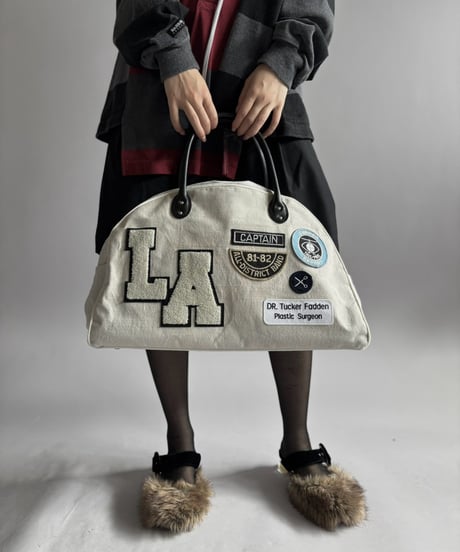 【RE;CIRCLE】 RE French Bedcover Boston Bag Wappen Ivory /261015-042