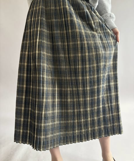 【USED】 Check Pattern Pleats Skirt / 261031-014