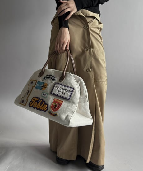 【RE;CIRCLE】 RE French Bedcover Boston Bag Wappen Ivory /261015-040
