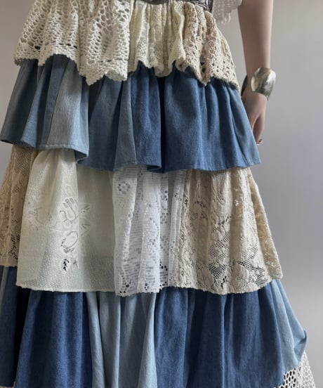 【RE;CIRCLE】  RE Crochet Long Skirt / 260810-038