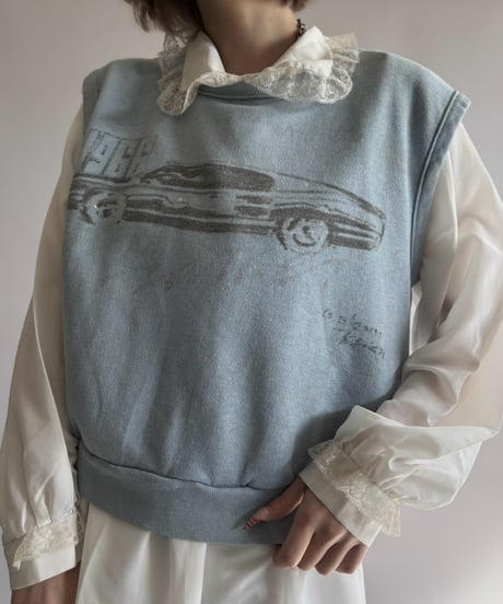 【USED】 80's Classic Car Print N/S Sweat / 261024-012