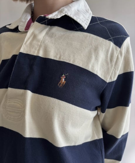 【USED】 RALPH LAUREN SPORT Stripe Rugger Shirt / 261017-026
