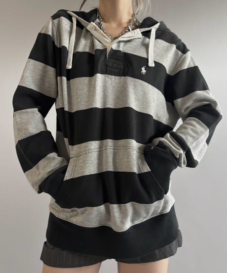 【USED】 Polo Ralph Lauren Border Hooded Rugger Shirt / 260919-006