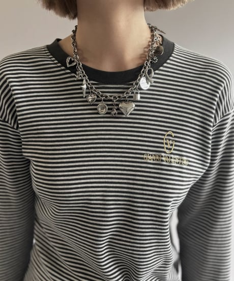 【USED】 GIANNI VALENTINO Striped L/S Tee/ 261010-016