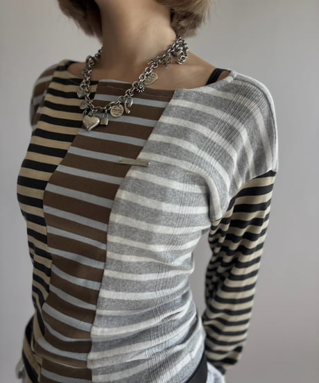 【Chinatsu Aoyama】 Patchwork Border Top  /  2601022-008