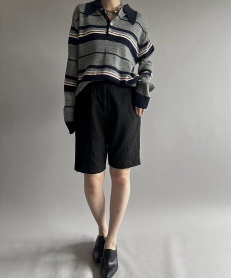 【USED】 70's MONTGOMERY WARD Striped Knit Polo / 261010-010