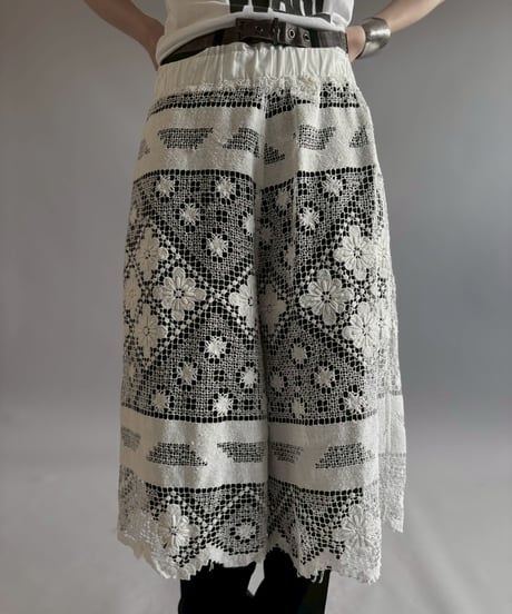 【RE;CIRCLE】 RE Crochet Lace Wide Half Pants / 260709-010
