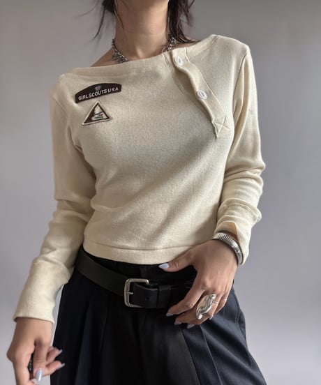 【RE;CIRCLE】 RE Under Wear Boat Neck Shirt  / 261019-005