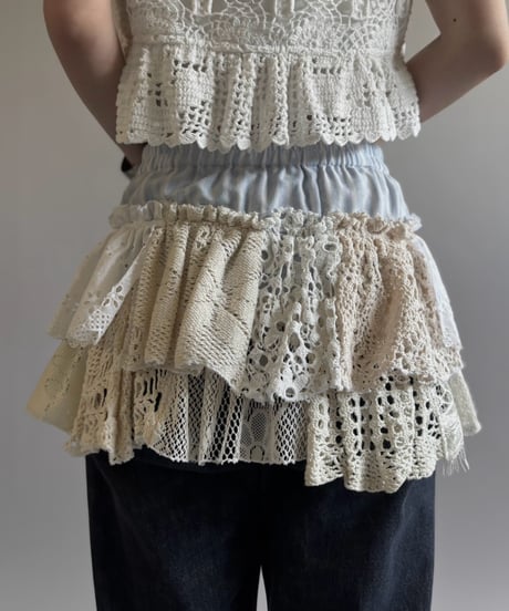 【RE;CIRCLE】  RE Crochet Mini Skirt / 260810-036
