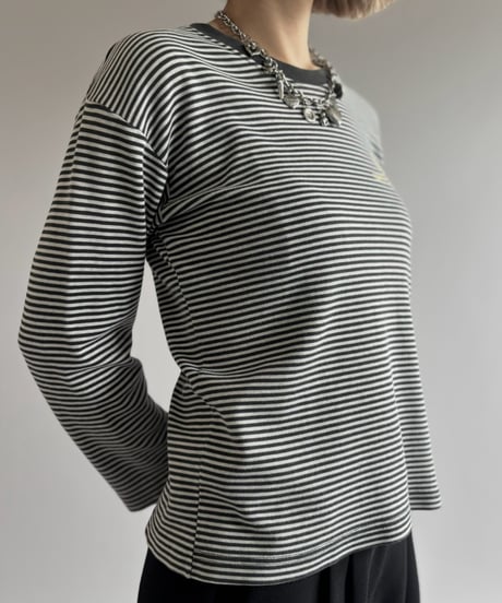【USED】 GIANNI VALENTINO Striped L/S Tee/ 261010-016