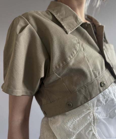 【Chinatsu Aoyama】 RE Makers Shirt Khaki / 260813-018