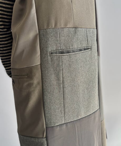 【Chinatsu Aoyama】 Suit Patchwork Camisole Long One-Piece /  2601022-049