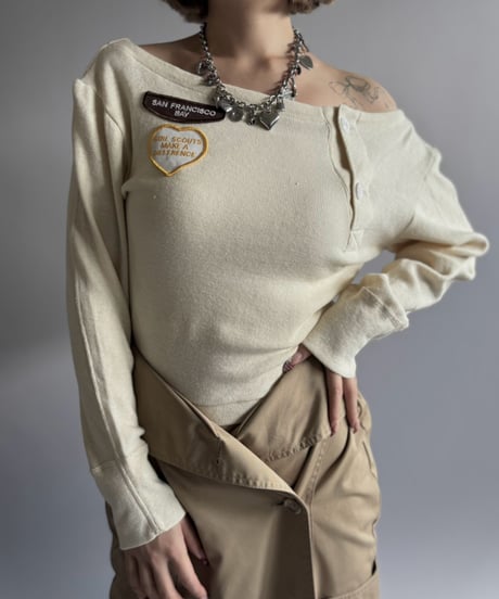 【RE;CIRCLE】 RE Under Wear Boat Neck Shirt  / 261015-021