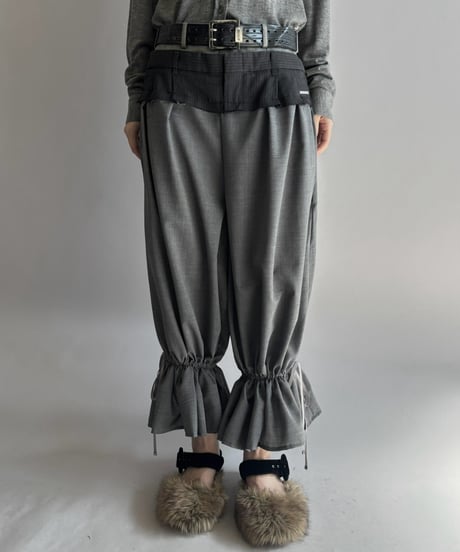 【Chinatsu Aoyama】 Suit Frill Wide Pants  /  2601022-044