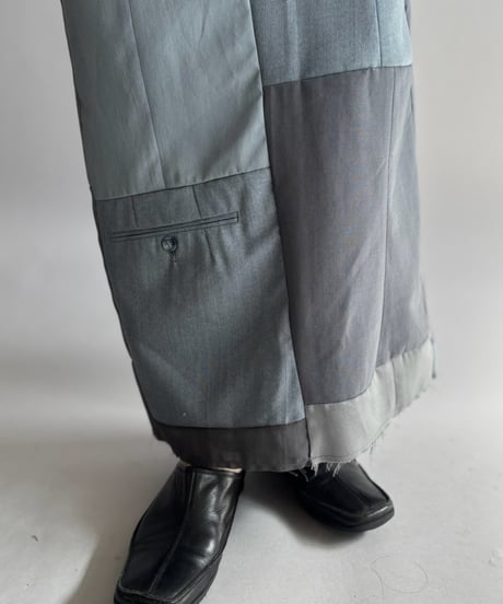 【Chinatsu Aoyama】 Suit Patchwork Camisole Long One-Piece /  2601022-046