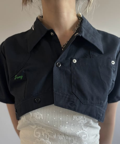 【Chinatsu Aoyama】 RE Makers Shirt Navy / 260813-038