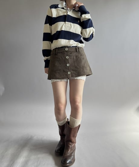 【USED】 RALPH LAUREN SPORT Stripe Rugger Shirt / 261017-026