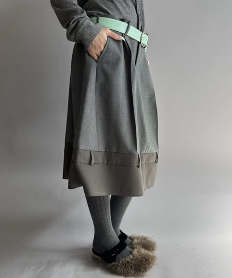 【Chinatsu Aoyama】 Suit Patchwork Camisole Mini One-Piece /  2601022-045