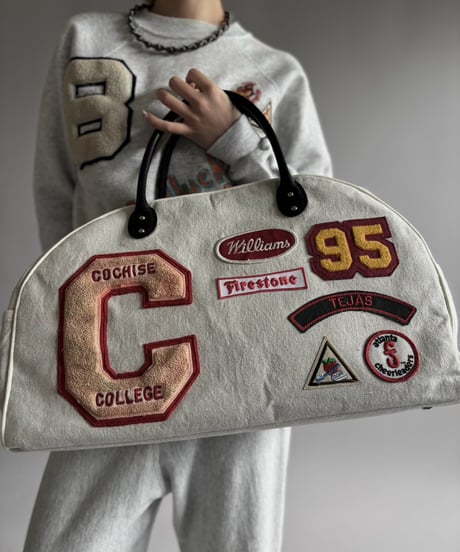 【RE;CIRCLE】 RE French Bedcover Boston Bag Wappen Ivory /261026-028
