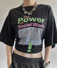 【USED】 Made in USA 90's Power of Social T-Shirt / 260801-025