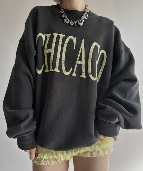 【USED】 80's~90's FRUIT OF THE LOOM CICAGO Print Sweat / 261024-014