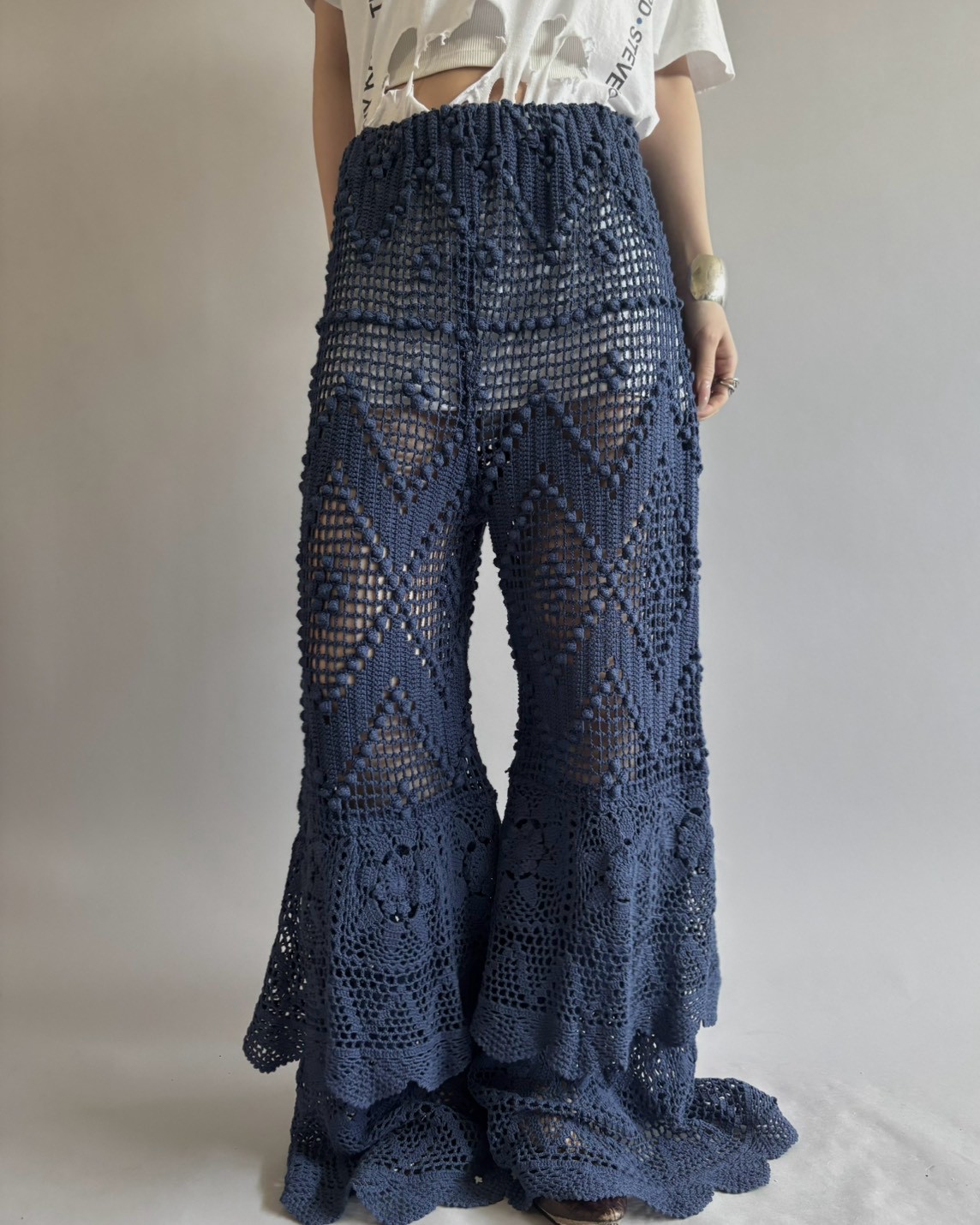 RE;CIRCLE】 RE Crochet Tiered Pants/ 260810-04