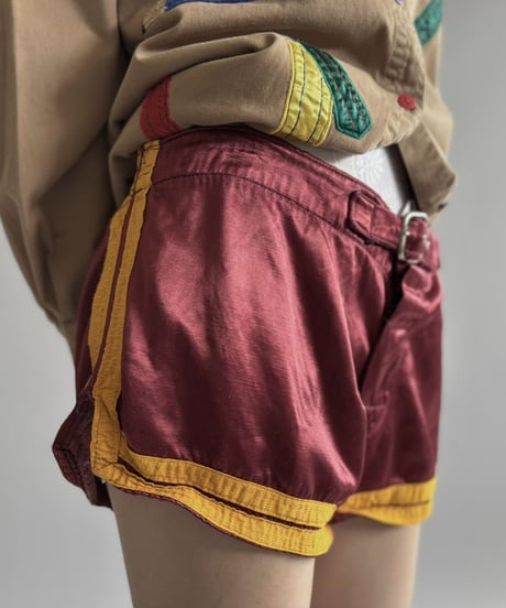 【USED】 30~40's Vintage Satin Sports Short Pants / 260926-015
