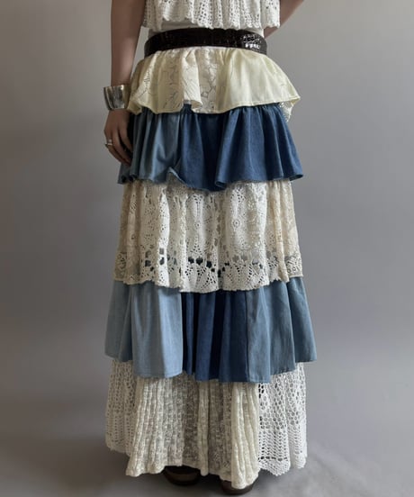 【RE;CIRCLE】  RE Crochet Long Skirt / 260810-038