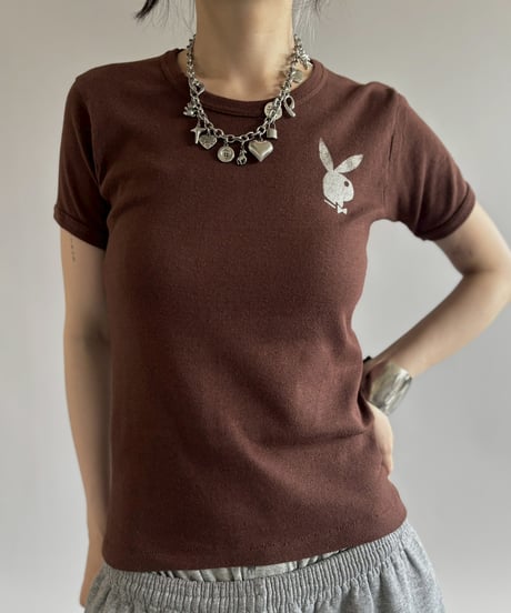 【USED】 Made in USA 70~80's Playboy Logo Print T-Shirt/ 260725-001