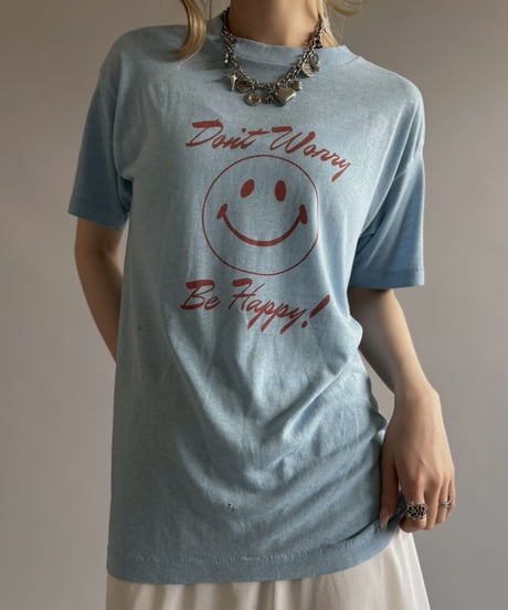 【USED】 Made in USA 80's Don't Worry Be Happy T-Shirt/ 260711-008