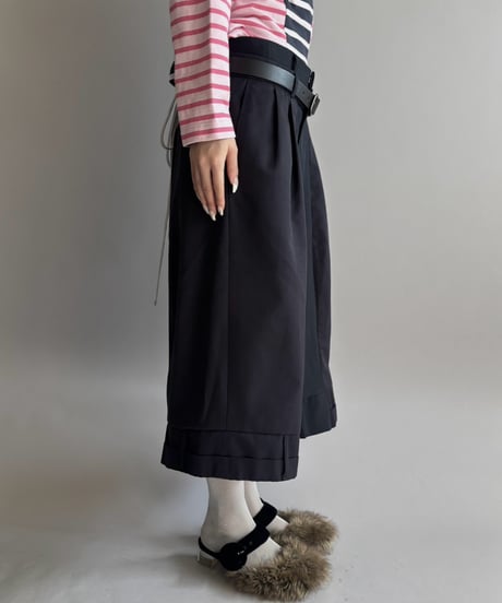 【Chinatsu Aoyama】 Suit Docking Wide Pants  /  2601022-005