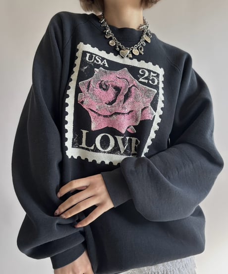 【USED】 80's Fruit Of The Room Stamp Print Sweat / 261024-022