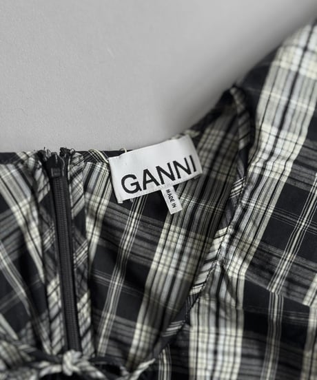 【USED】 GANNI Madras Check Lace Blouse / 260919-009