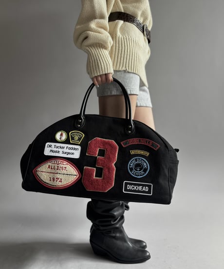 【RE;CIRCLE】 RE French Bedcover Boston Bag Wappen Black /261026-030