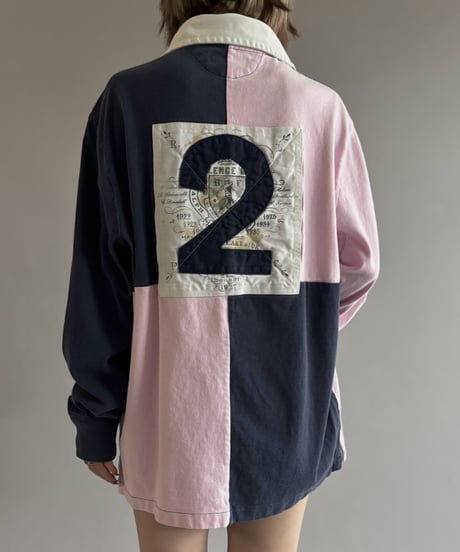 【USED】 90's Polo Ralph Lauren Paneled Rugby Shirt / 261003-017