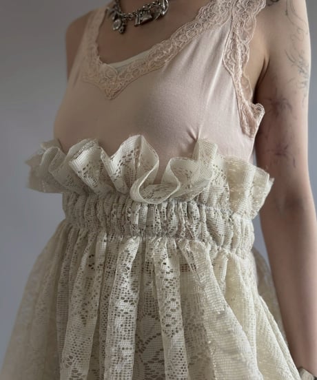 【RE;CIRCLE】RE Crochet Camisole＋Lace One-Piece / 260709-006