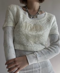 【USED】 80's~90's next era Heart Patch S/S Knit / 261024-024
