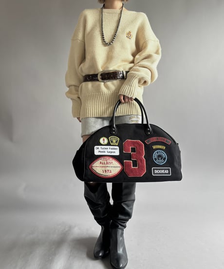 【RE;CIRCLE】 RE French Bedcover Boston Bag Wappen Black /261026-030